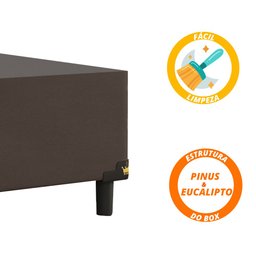 Cama Box Casal Colchão Gazin de Molas Pocket Ensacadas Tower Branco / Marrom - 7