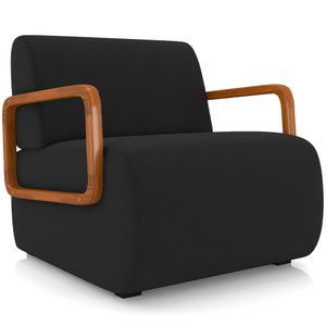 Poltrona Decorativa Orgânica Bruxelas K01 Veludo Preto - Lyam Decor