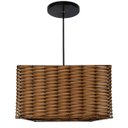 Ver imagem 1 de Kit Utron 2 Lustres Luminária Pendente Junco Quadrado 35cm - Palha