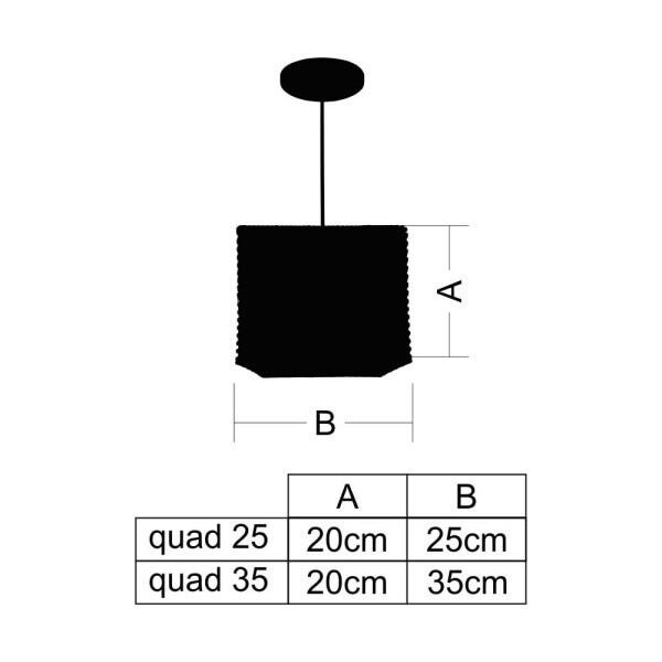 Kit Utron 3 Lustres Luminária Pendente Junco Quadrado 25cm - Tabaco - 2