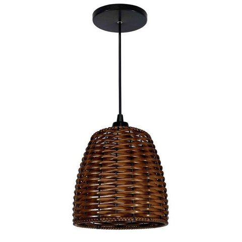 Kit Utron 4 Lustres Luminária Pendente Junco Taça 19cm Cores - Palha