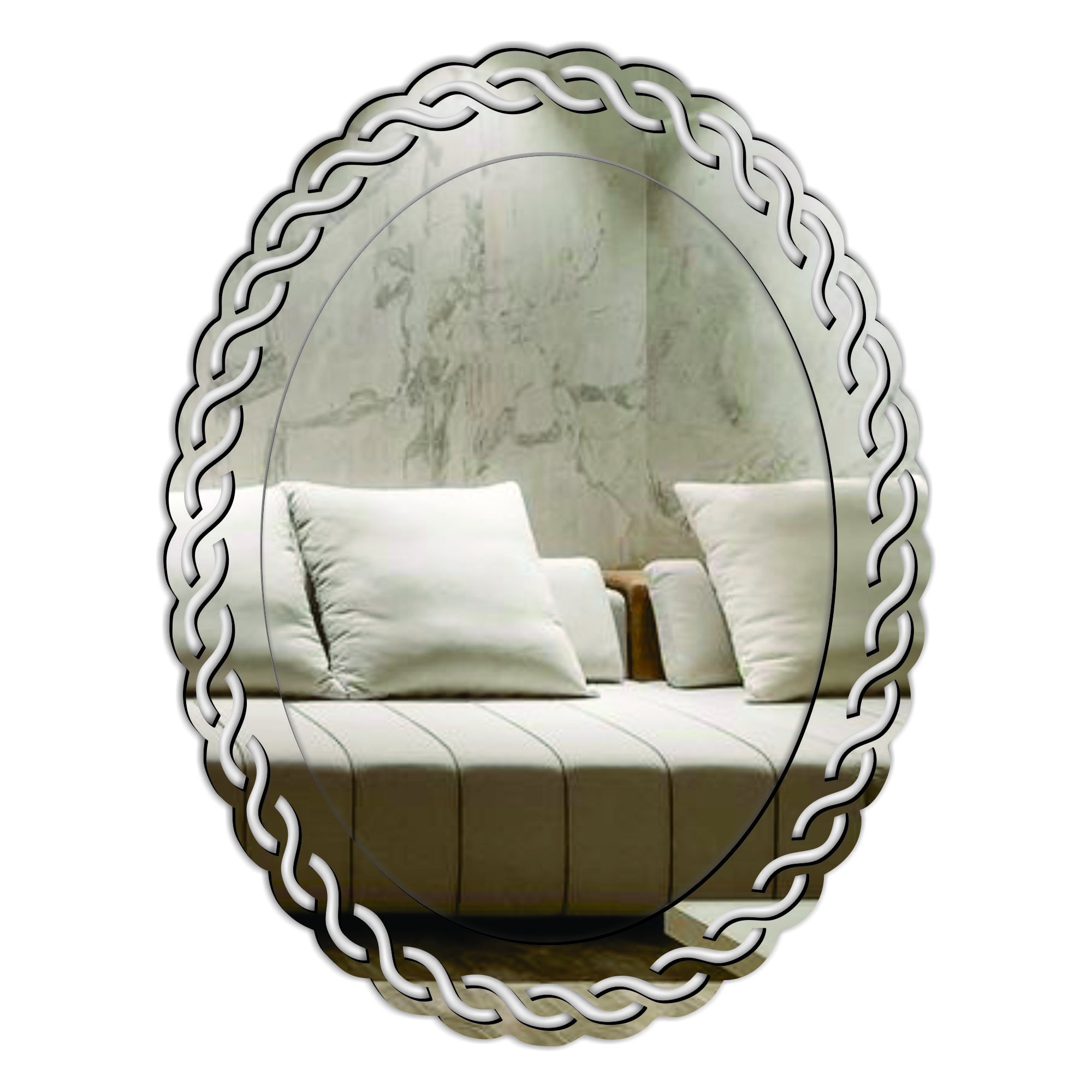 Espelho Decorativo veneziano Provençal 51x67 3869:prata - 1