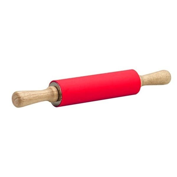 Rolo de Massa de Madeira Revestido Silicone Colorido Rolling Pin®:Vermelho