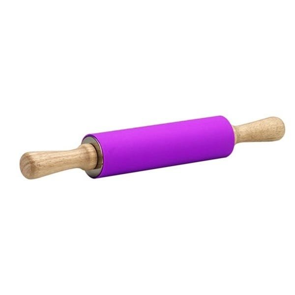 Rolo de Massa de Madeira Revestido Silicone Colorido Rolling Pin®:Vermelho - 5