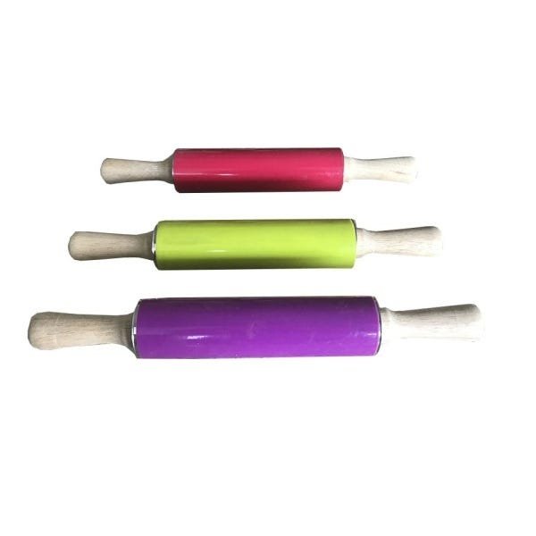 Rolo de Massa de Madeira Revestido Silicone Colorido Rolling Pin®:Vermelho - 2