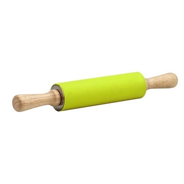 Rolo de Massa de Madeira Revestido Silicone Colorido Rolling Pin®:Vermelho - 4