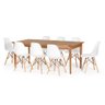 Conjunto Mesa de Jantar Retangular em Madeira Maciça 186cm com 8 Cadeiras Eames Eiffel - Branco - 1