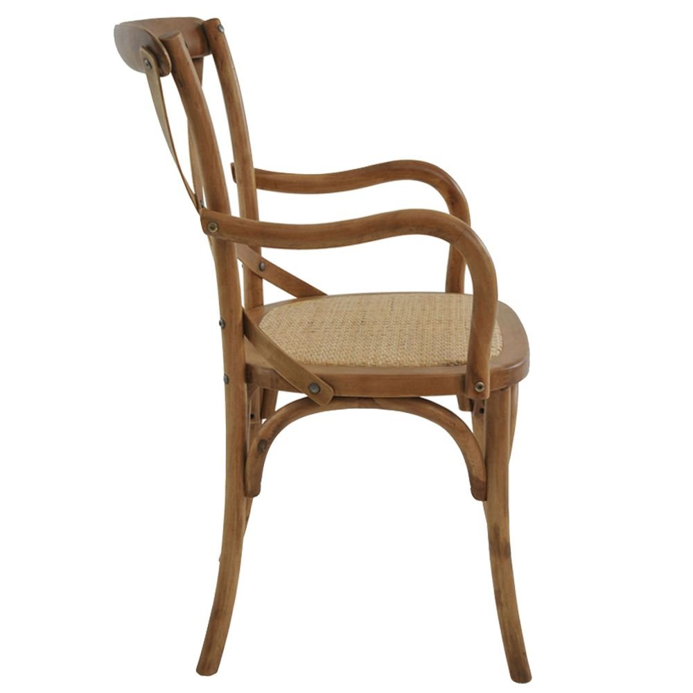 Kit 6 Cadeiras Decorativas Sala de Jantar Cozinha Danna com Apoio Rattan Natural Bétula - Gran - 6