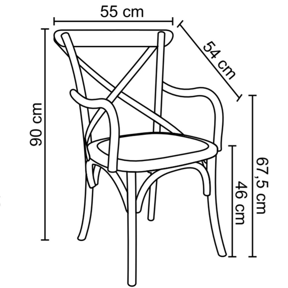 Kit 6 Cadeiras Decorativas Sala de Jantar Cozinha Danna com Apoio Rattan Natural Bétula - Gran - 2