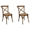 Ver imagem 1 de Kit 2 Cadeiras Decorativas Sala de Jantar Cozinha Danna Rattan Natural Bétula- Gran Belo