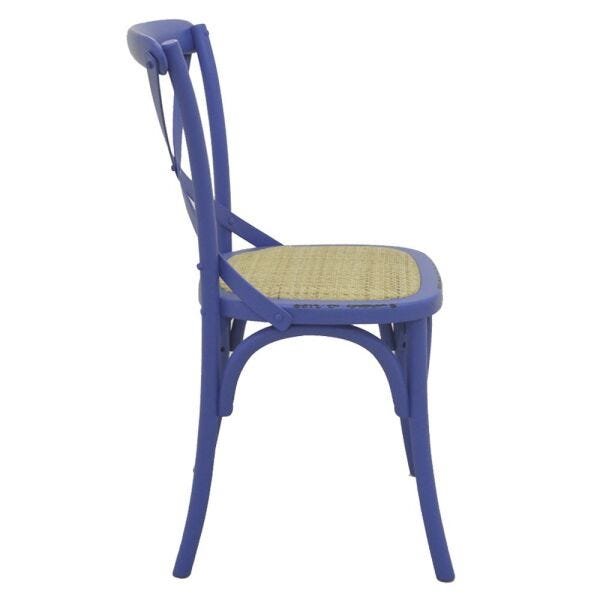 Kit 2 Cadeiras Decorativas Sala de Jantar Cozinha Danna Rattan Natural Azul - Gran Belo - 7
