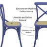 Kit 4 Cadeiras Decorativas Sala de Jantar Cozinha Danna Rattan Natural Azul - Gran Belo - 3