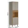 Paneleiro Allure 4 Portas 100% Mdf Jequitibá/gris Fosco - Linea Brasil - 3
