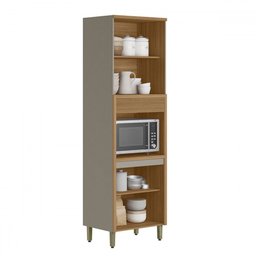 Paneleiro Allure 4 Portas 100% Mdf Jequitibá/gris Fosco - Linea Brasil - 2
