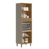 Paneleiro Allure 4 Portas 100% Mdf Jequitibá/gris Fosco - Linea Brasil - 2