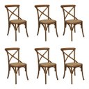 Ver imagem 1 de Kit 6 Cadeiras Decorativas Sala de Jantar Cozinha Danna Rattan Natural Bétula- Gran Belo