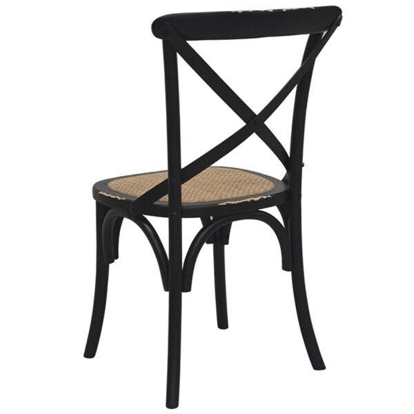 Kit 6 Cadeiras Decorativas Sala de Jantar Cozinha Danna Rattan Natural Preta - Gran Belo - 8