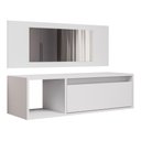 Ver imagem 6 de Penteadeira Mesa de Maquiagem Eva Suspensa 01 Porta com Espelho Branco - Desk Design