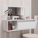 Ver imagem 7 de Penteadeira Mesa de Maquiagem Eva Suspensa 01 Porta com Espelho Branco - Desk Design