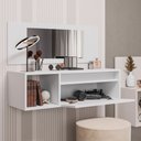 Ver imagem 2 de Penteadeira Mesa de Maquiagem Eva Suspensa 01 Porta com Espelho Branco - Desk Design