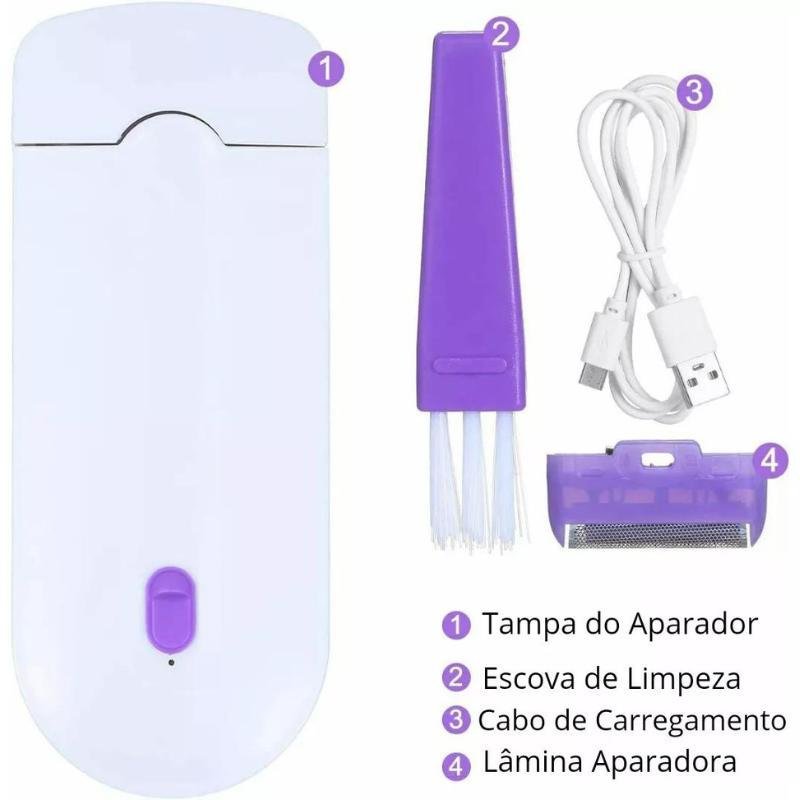 Depilador Elétrico Feminino Intimo sem Dor Sensor Usb Cor - 10