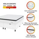 Ver imagem 4 de Cama Box Baú Colchão Casal King Molas Ensacadas City Pillow Top 193x203x64cm Linho Branco Cinza