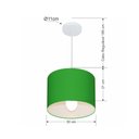 Ver imagem 2 de Lustre Pendente Cilíndrico Md-4054 Cúpula em Tecido 30x21cm Verde Folha - Bivolt