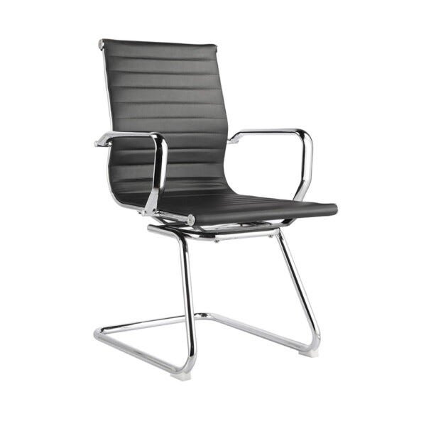 Cadeira Executiva Escritório Royal Fixa Pu Preta  - 1