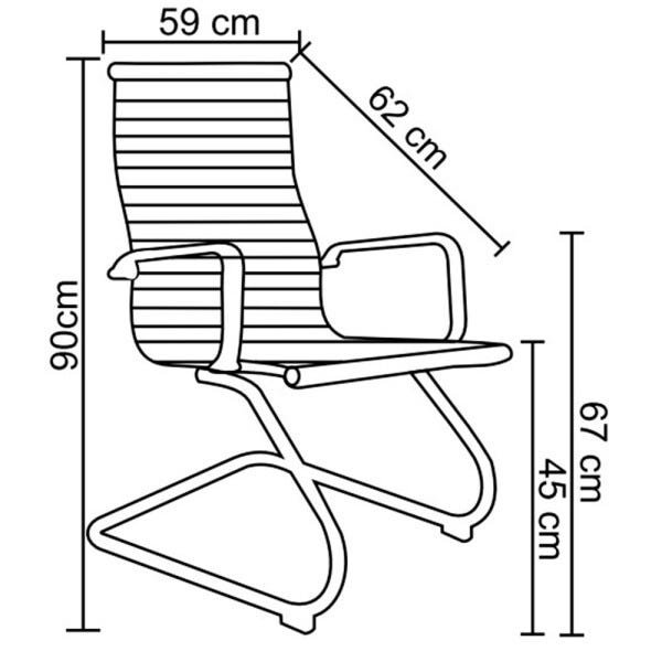 Cadeira Executiva Escritório Royal Fixa Pu Preta  - 2