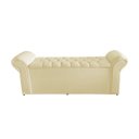 Ver imagem 2 de Kit Dubaí Cabeceira de Cama Box Casal e Recamier Baú Queen 160 Cm Suede Porcelana Eli Móveis