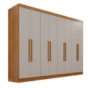 Ver imagem 3 de Guarda-roupa Casal Pinheiro 8 Portas 4 Gavetas Cinamomo/off White - Pnr Móveis