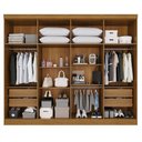Ver imagem 2 de Guarda-roupa Casal Pinheiro 8 Portas 4 Gavetas Cinamomo/off White - Pnr Móveis