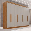 Ver imagem 1 de Guarda-roupa Casal Pinheiro 8 Portas 4 Gavetas Cinamomo/off White - Pnr Móveis