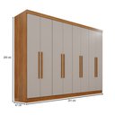 Ver imagem 4 de Guarda-roupa Casal Pinheiro 8 Portas 4 Gavetas Cinamomo/off White - Pnr Móveis