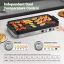 Ver imagem 6 de Amzchef Fogão de Indução Duplo com Chapa Removível, 2 Queimadores, 1800w