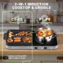 Ver imagem 4 de Amzchef Fogão de Indução Duplo com Chapa Removível, 2 Queimadores, 1800w
