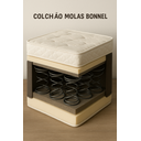 Ver imagem 2 de Colchão Molas Bonnel 128x188x20 - Lateral Cinza Premium