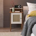 Ver imagem 3 de Kit 2 Mesas de Cabeceira 100% Mdf Porta Reversível Detalhes Curvos