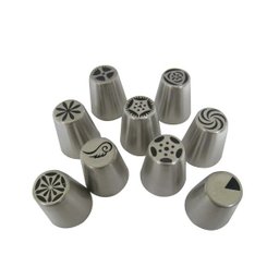 Bicos confeitar bolos 9 peças decoraçao confeiteiro doces cupcakes Inox Confeitaria artistica - 4