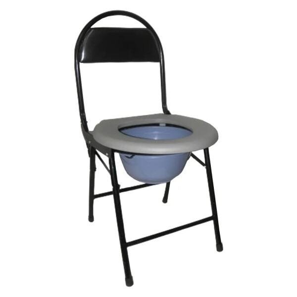 Cadeira Banheiro Cadeirante Deficiente Idoso Vaso Aço Resistente Dobravel - 1