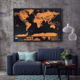 Mapa Mundi Raspar Viagens Raspadinha Scratch Map 80x60cm Quadro Presente - 2