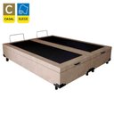 Ver imagem 6 de Cama Box Baú Casal Bipartido Suede Sereneprime Bege 138x188x44