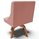 Ver mais imagens de Cadeira Decorativa Sala de Jantar Base Giratória de Madeira Firenze Veludo Rosê/Natural G19 - Gran B
