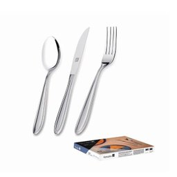 Faqueiro de Aço Inox com Estojo de Papelão Hercules Monterrey - 72 Peças - 1 Faqueiro de Aço Inox com Estojo de Papelão Hercules Monterrey - 72 Peças - 1