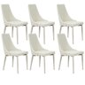 Kit 6 Cadeiras para Sala de Jantar Cozinha Eva Linho Claro - Gran Belo - 1