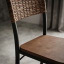 Ver imagem 3 de Kit 4 Cadeiras Atlanta Corino Marrom e Rattan Carvalho Tubo Preto Fosco