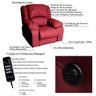 Poltrona do Papai Reclinável Elétrica com Massagem Magnum Couro (PU) Vermelho - Gran Belo - 2