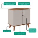 Ver imagem 4 de Aparador Buffet 2 Portas Mdf 85 Cm 22139 Cinamomo Off White Molci