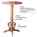 Ver imagem 2 de Mesa Bar Redonda com Suporte para Pés Madeira Maciça Adan Amêndoa Mel - Gran Belo