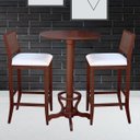 Ver imagem 4 de Mesa Bar Redonda com Suporte para Pés Madeira Maciça Adan Imbuia - Gran Belo